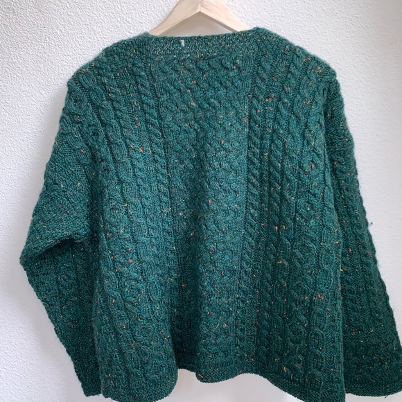 SOLD Carraig Donn Irish Chunky Knit Green Sweater - Picture 2 of 6